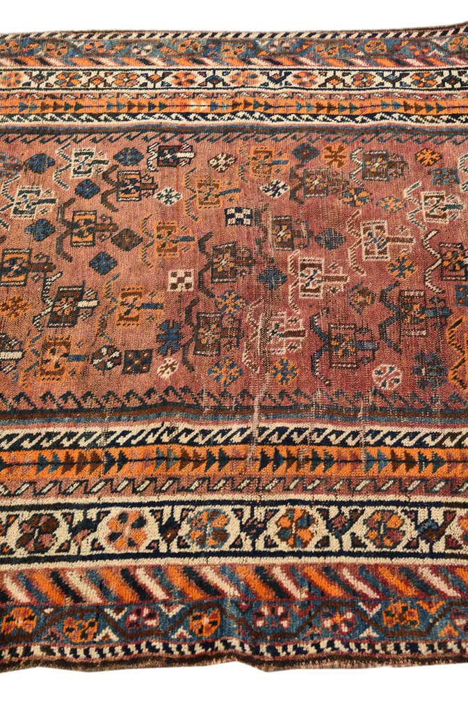 4' 4 x 7' 2 Hand Knotted Ghashghaei Persian Wool Rug