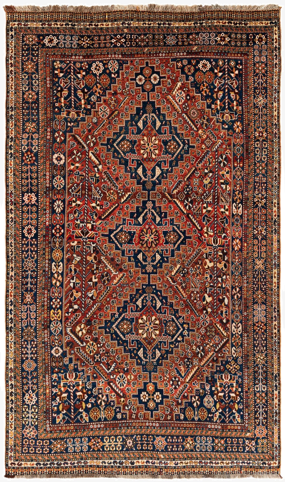 6' 4 x 10' 7  Hand Knotted Ghashghai Persian Wool Rug