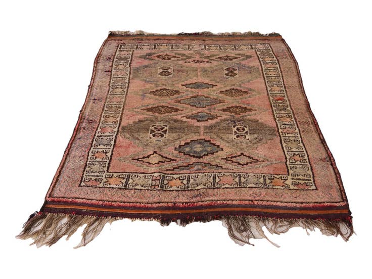 Detail image of 4' 7 x 8' Hand Knotted Hamedan Persian Wool Rug