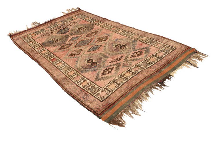 Detail image of 4' 7 x 8' Hand Knotted Hamedan Persian Wool Rug