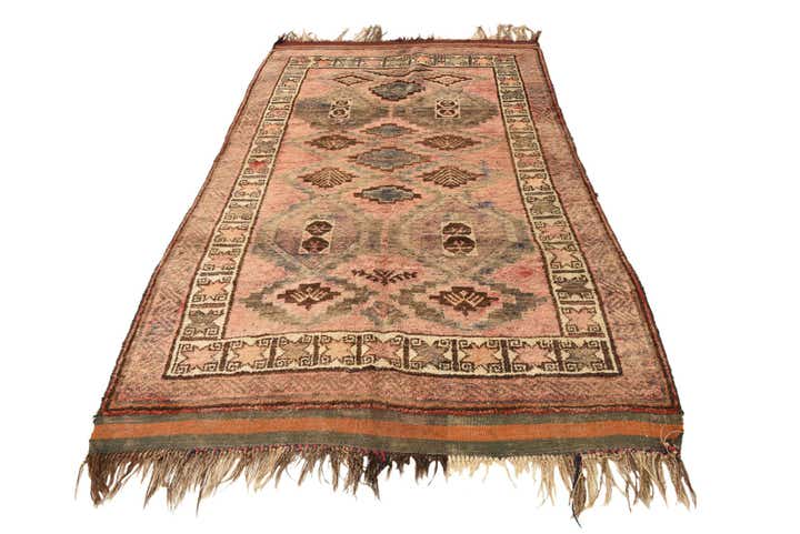 4' 7 x 8' Hand Knotted Hamedan Persian Wool Rug