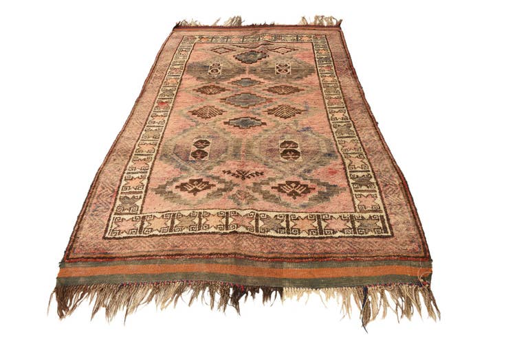 Detail image of 4' 7 x 8' Hand Knotted Hamedan Persian Wool Rug