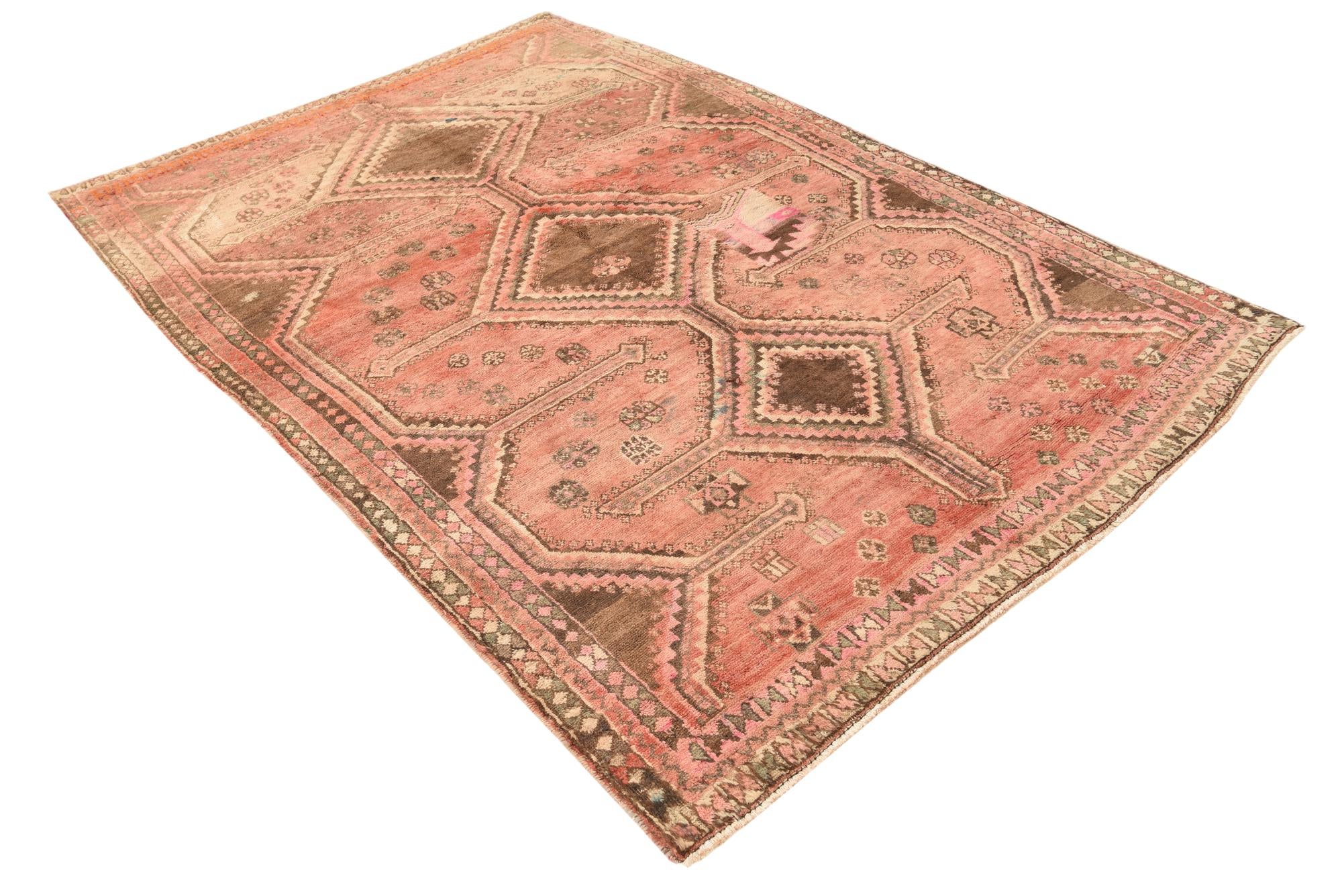 5' 6 x 8' 3 Hand Knotted Hamedan Persian Wool Rug