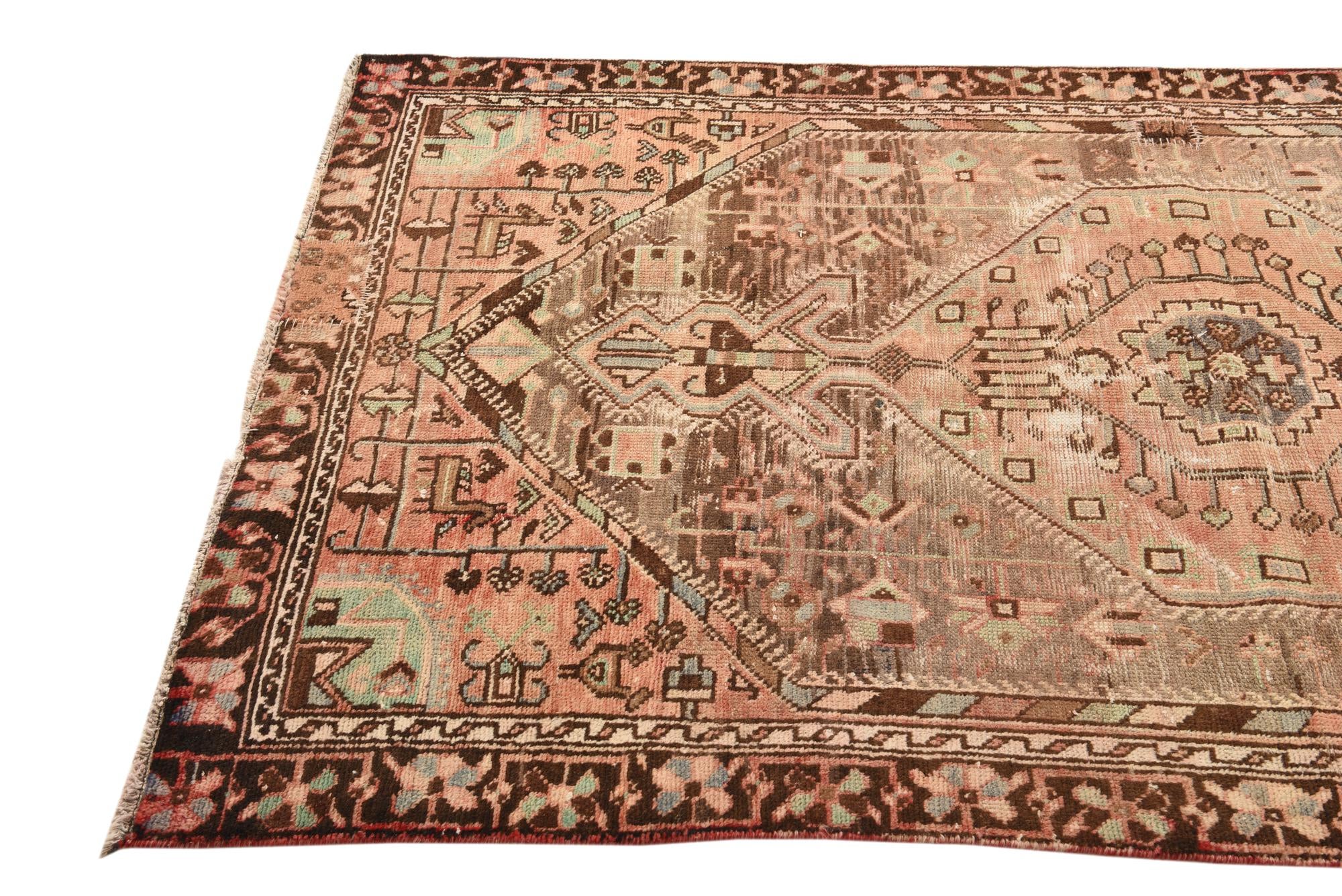 3' 10 x 7' 3 Hand Knotted Hamedan Persian Wool Rug