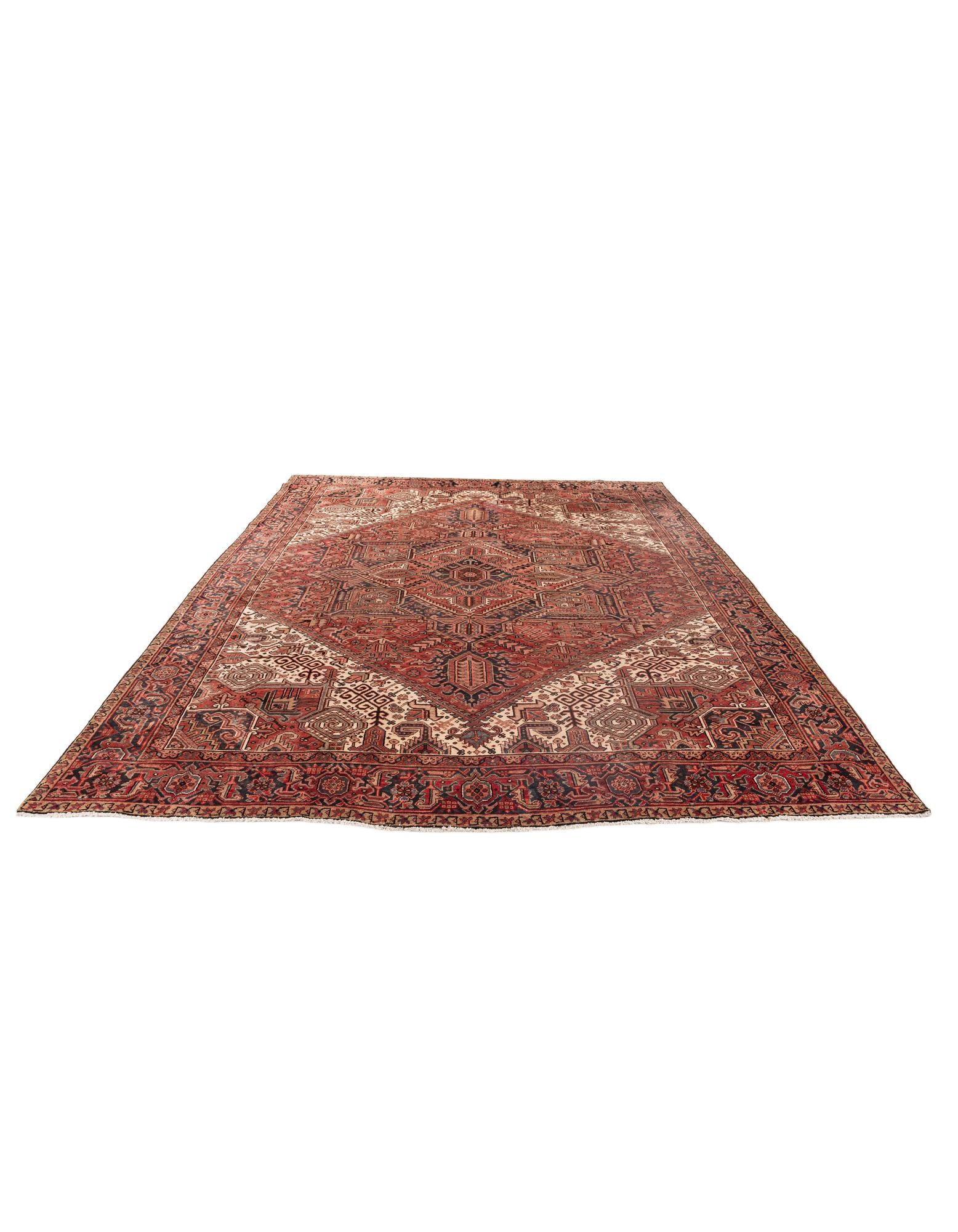 9' 7 x 11' 6 Hand Knotted Heriz Persian Wool Rug