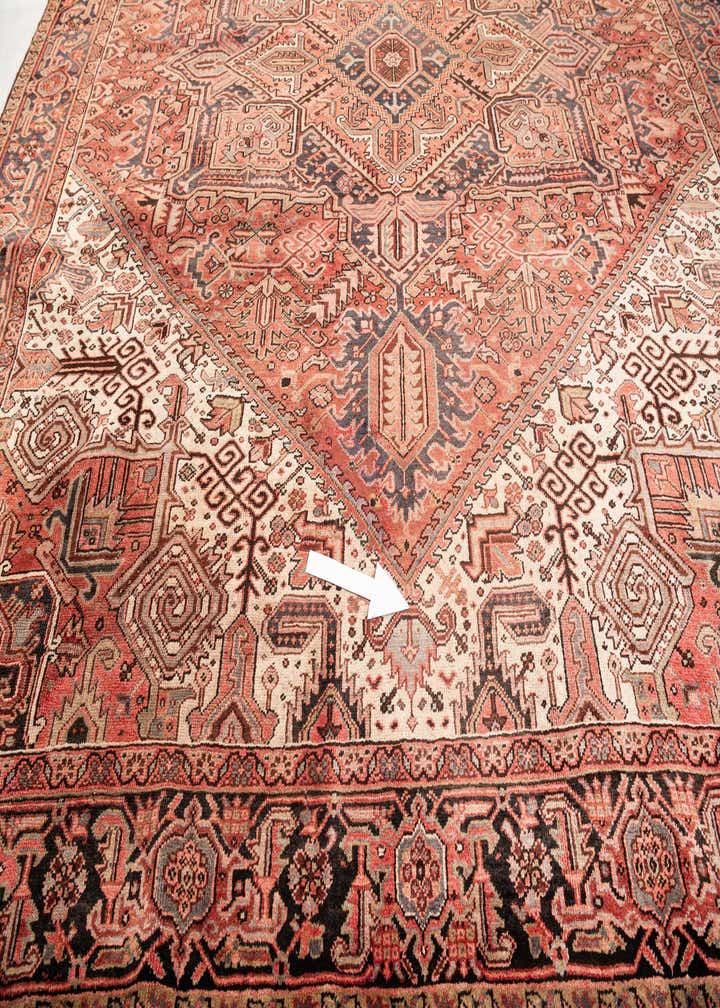 9' 7 x 11' 6 Hand Knotted Heriz Persian Wool Rug