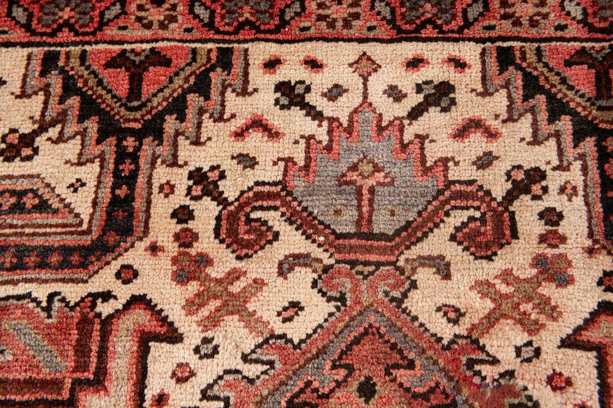 9' 7 x 11' 6 Hand Knotted Heriz Persian Wool Rug