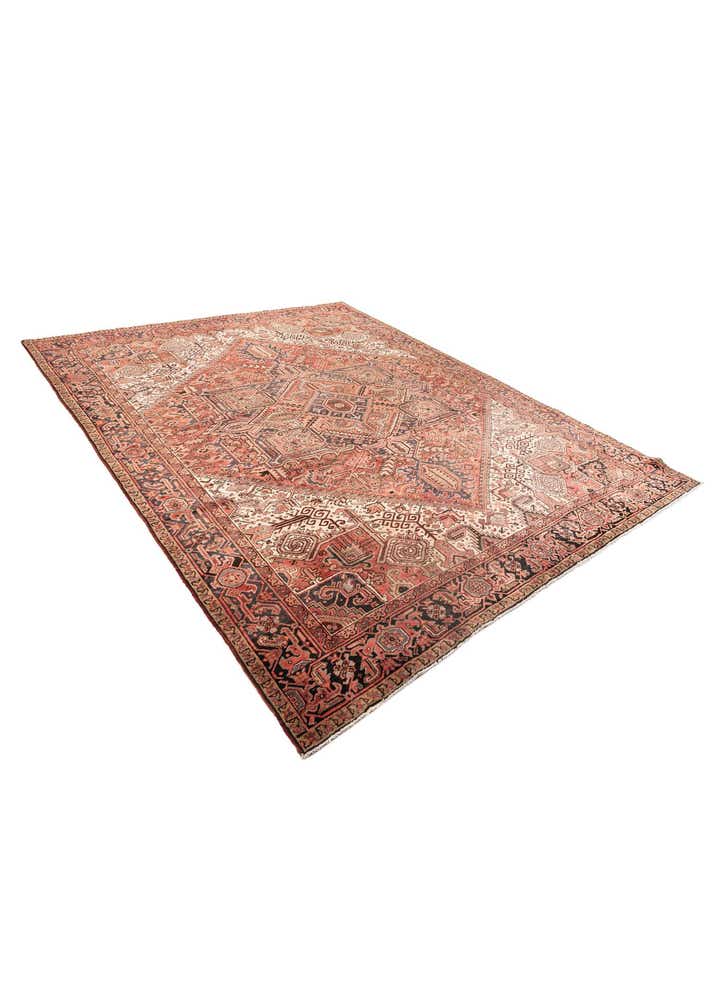 9' 7 x 11' 6 Hand Knotted Heriz Persian Wool Rug