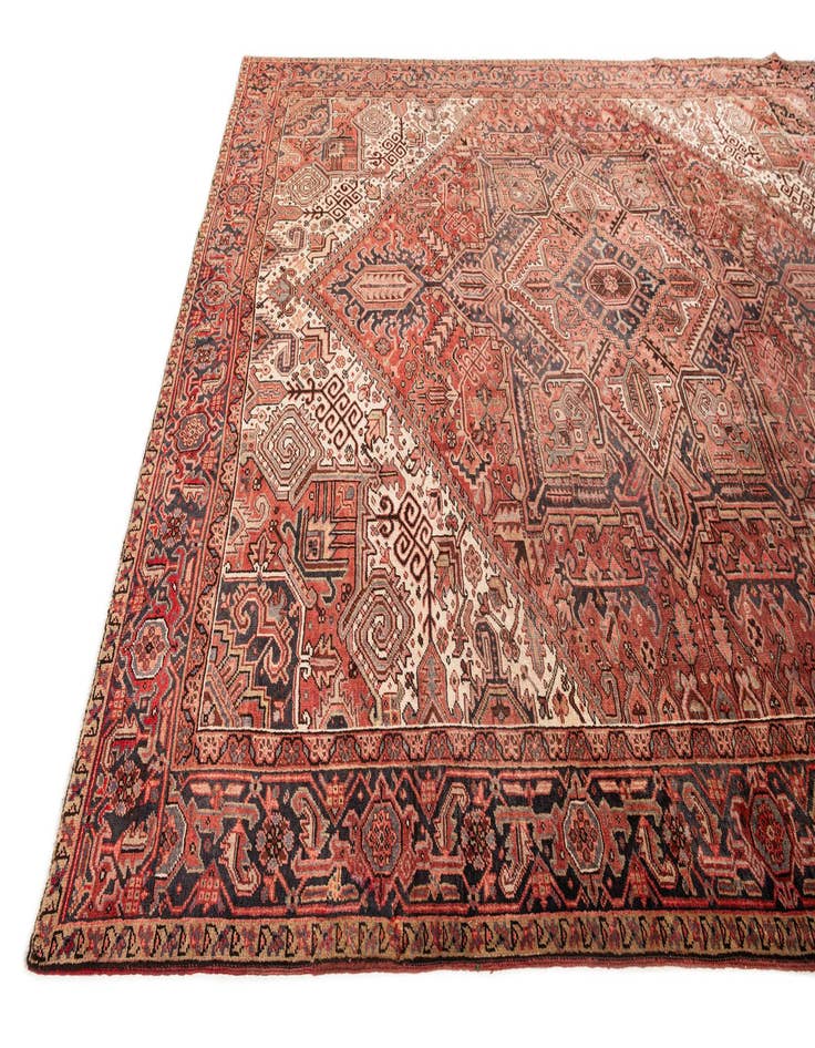 Detail image of 9' 7 x 11' 6 Hand Knotted Heriz Persian Wool Rug