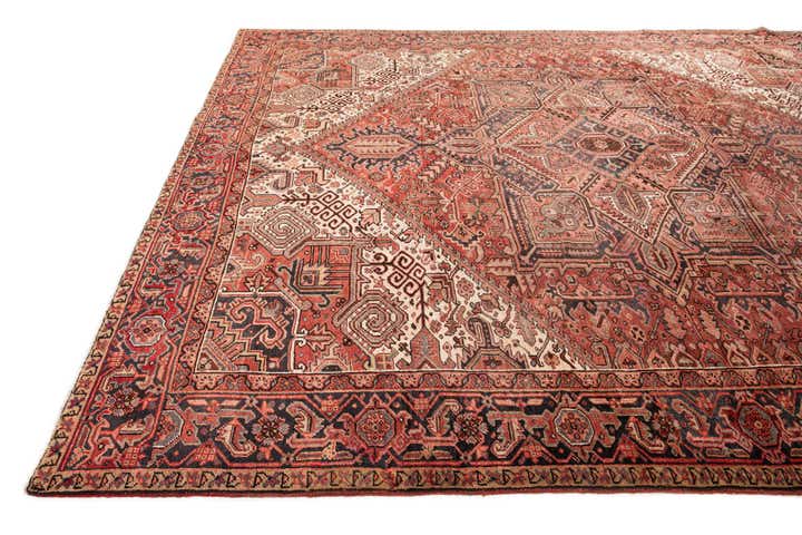 9' 7 x 11' 6 Hand Knotted Heriz Persian Wool Rug