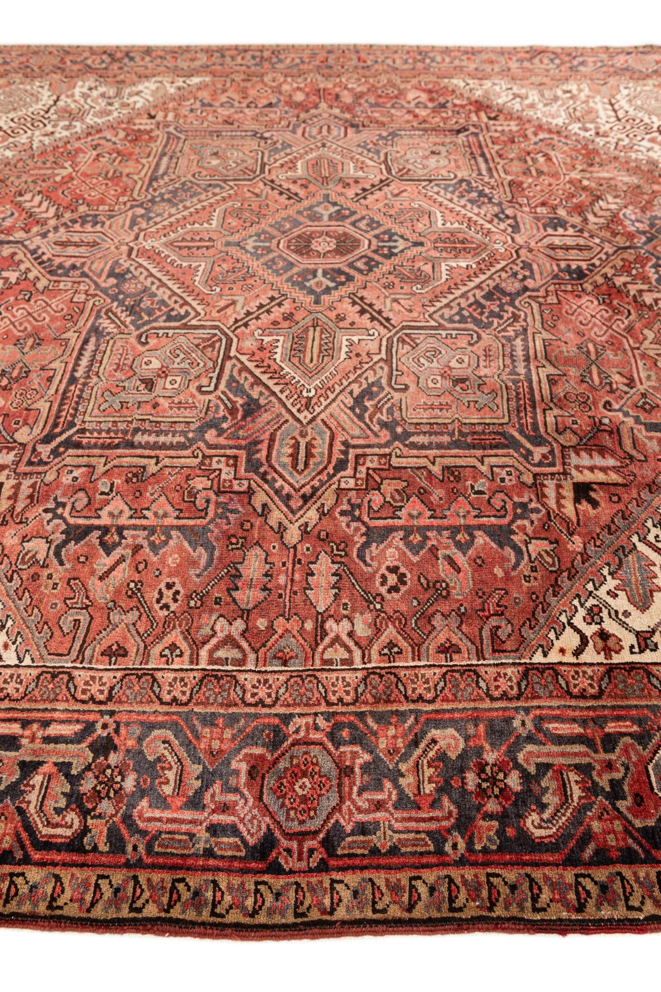 9' 7 x 11' 6 Hand Knotted Heriz Persian Wool Rug