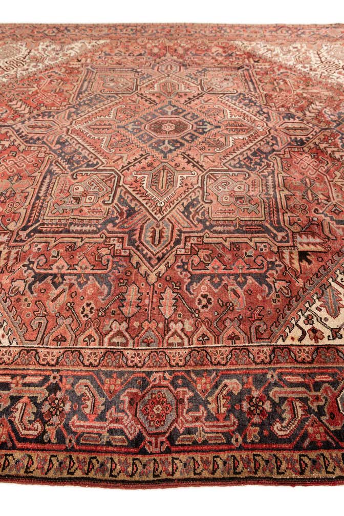 9' 7 x 11' 6 Hand Knotted Heriz Persian Wool Rug