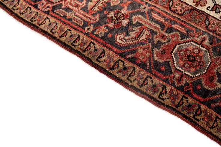 Detail image of 9' 7 x 11' 6 Hand Knotted Heriz Persian Wool Rug