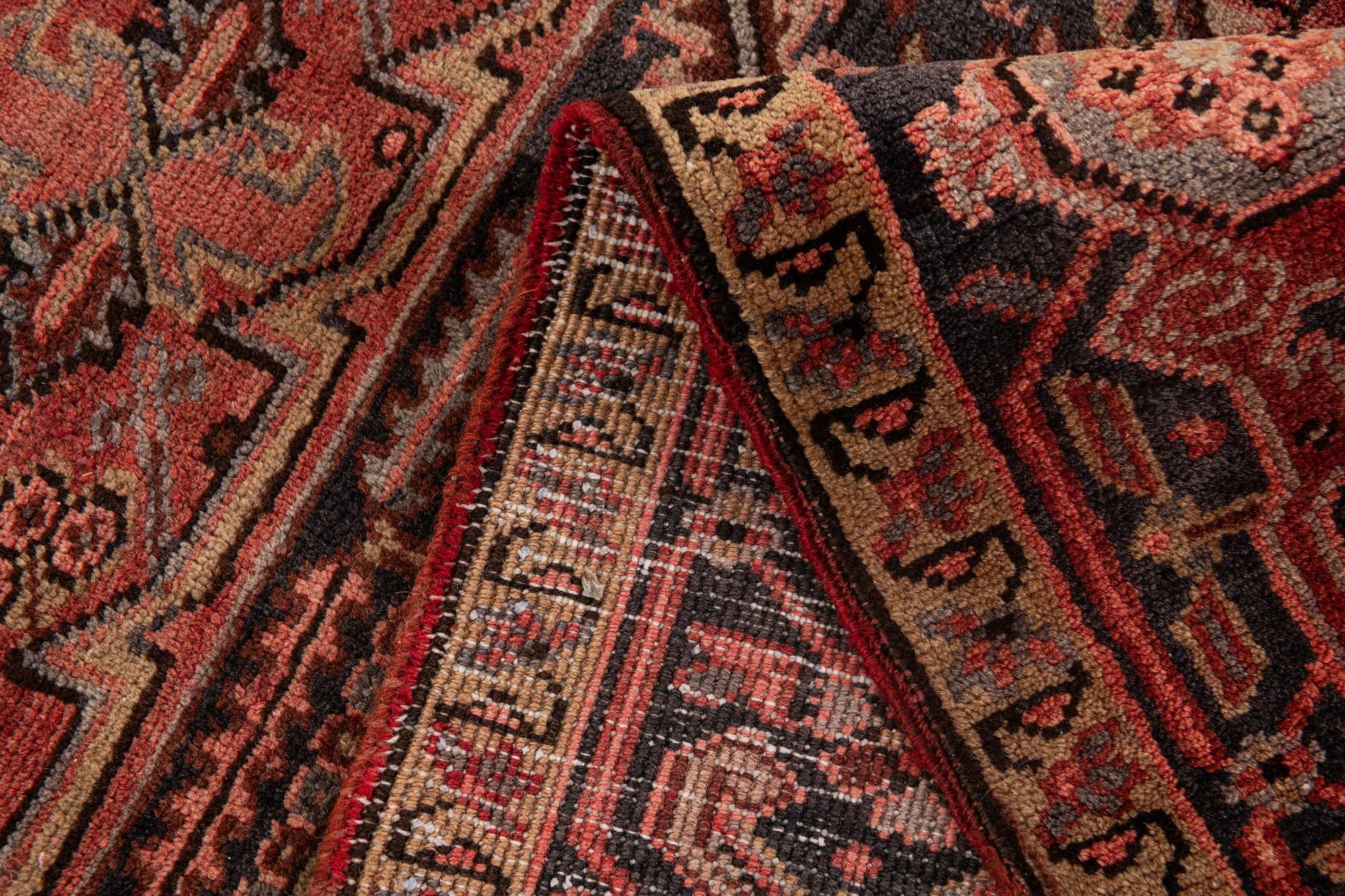 9' 7 x 11' 6 Hand Knotted Heriz Persian Wool Rug