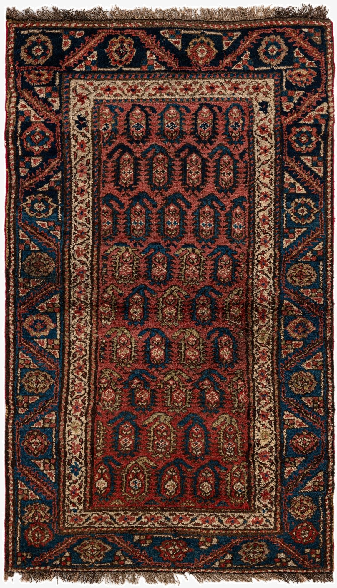 3' 2 x 5' 3  Hand Knotted Hossainabad Persian Wool Rug
