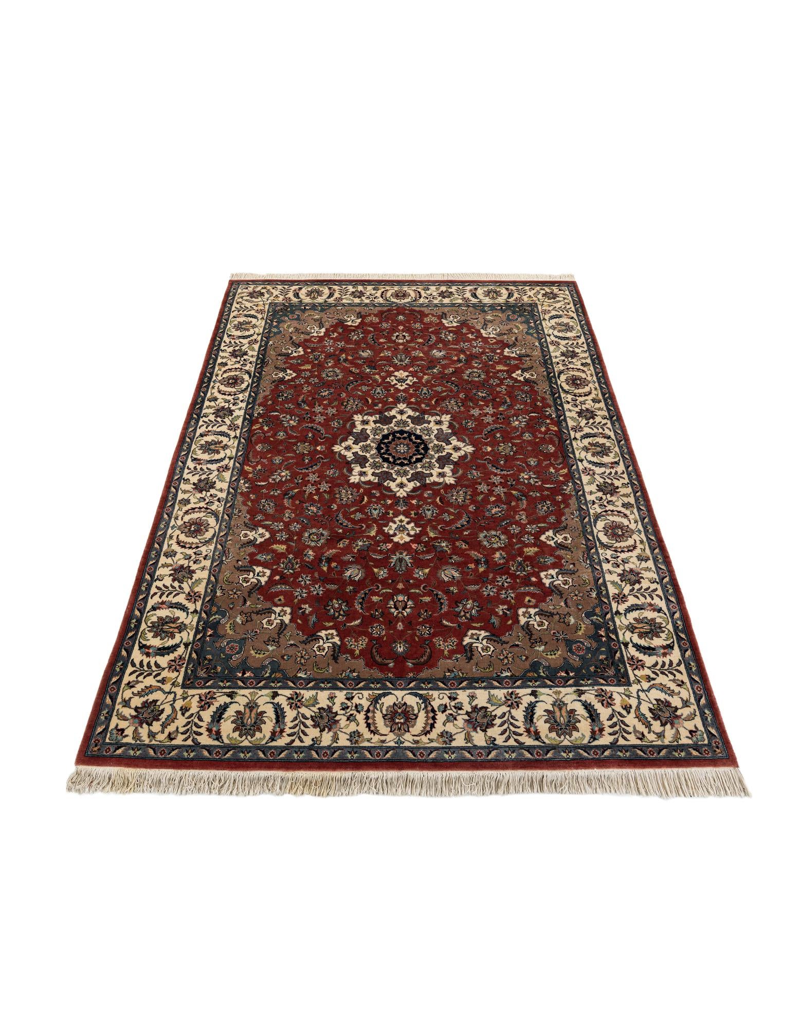 6' x 9' Hand Knotted Isfahan Oriental Wool Rug