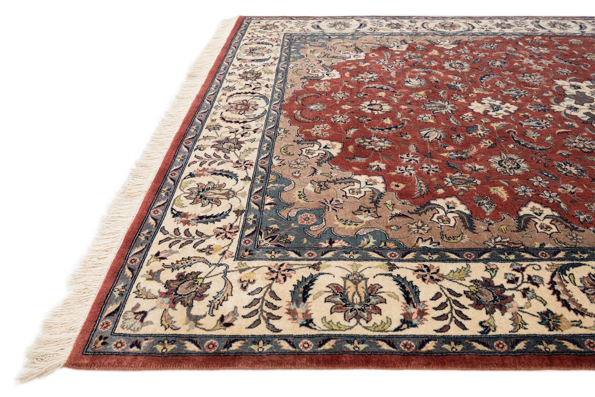 6' x 9' Hand Knotted Isfahan Oriental Wool Rug