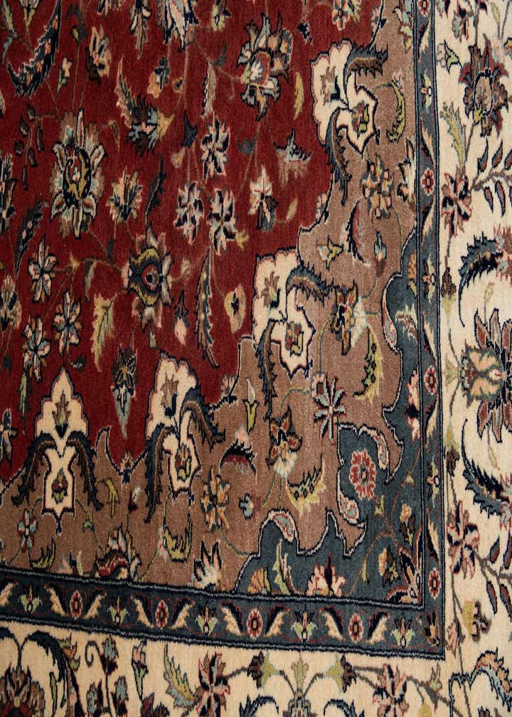 6' x 9' Hand Knotted Isfahan Oriental Wool Rug