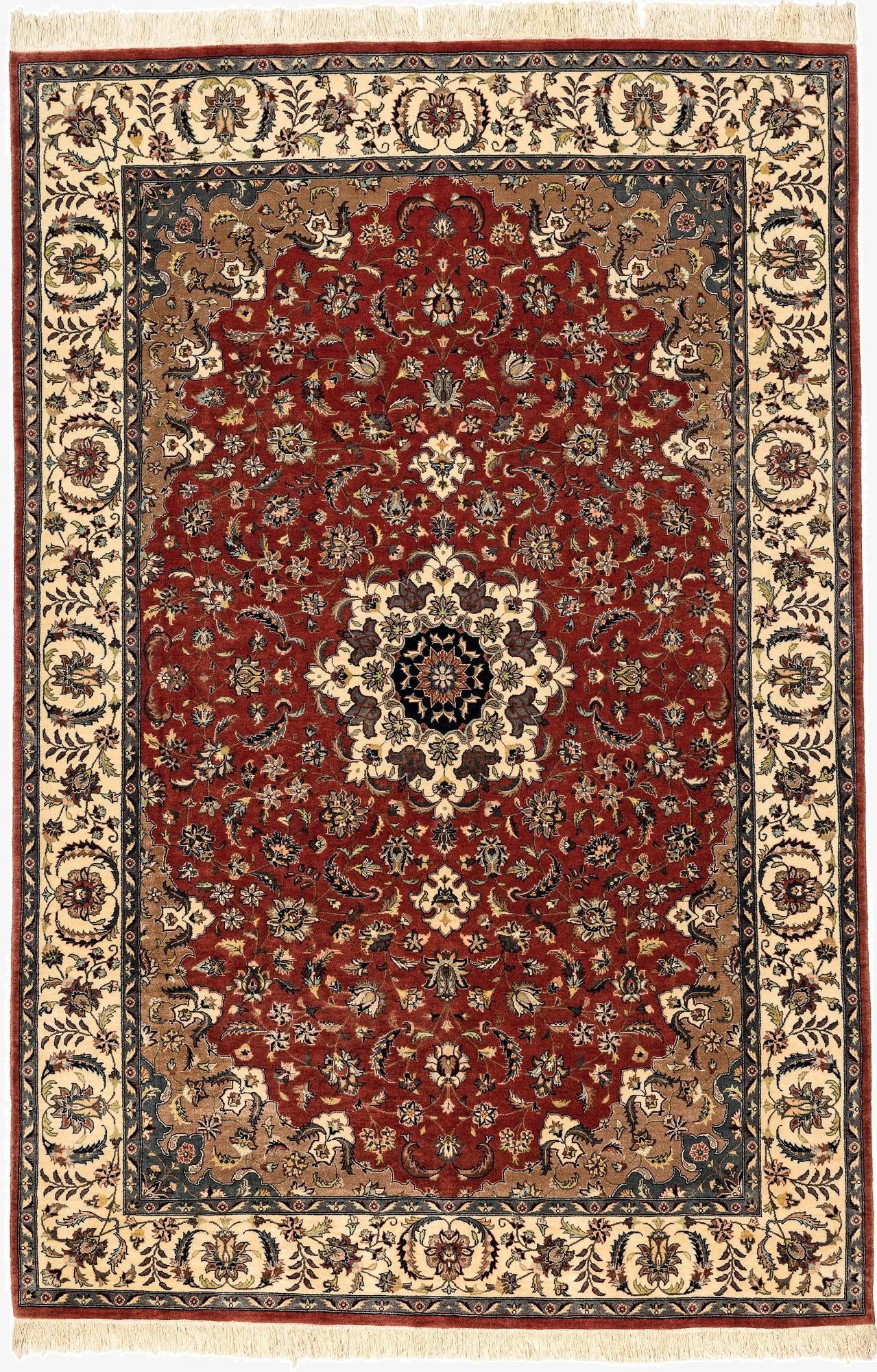 6' x 9'  Hand Knotted Isfahan Oriental Wool Rug