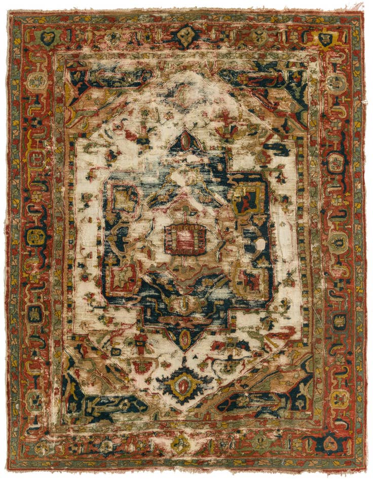Detail image of 6' 7 x 9' 9 Hand Knotted Jaipur Agra Wool Rug