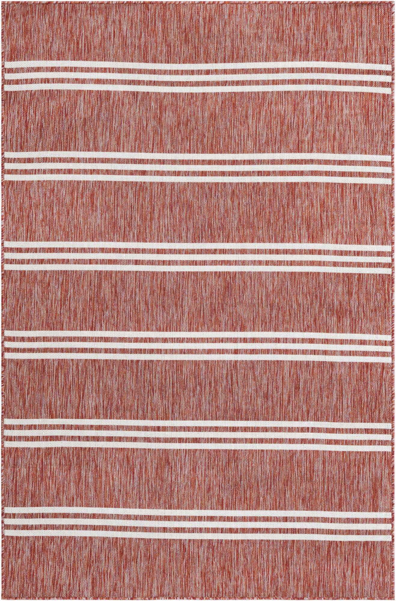 Custom Rust Red Easy-Clean Jill Zarin Indoor / Outdoor Rug