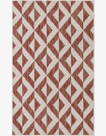Rust Red Easy-Clean Jill Zarin Napa Indoor / Outdoor Rug