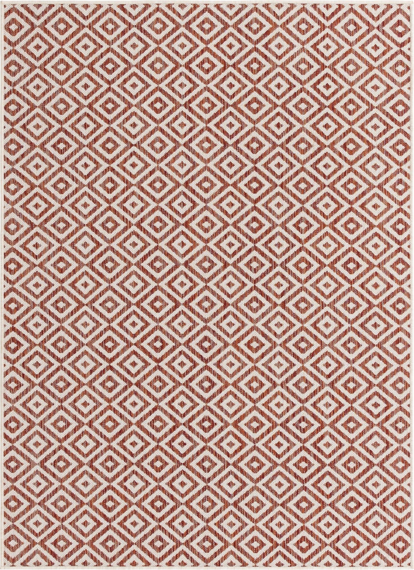 Custom Rust Red  Washable Jill Zarin Indoor / Outdoor Rug
