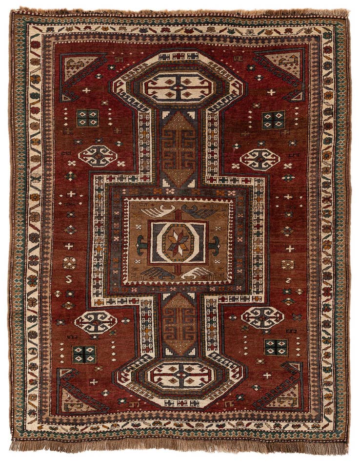 Detail image of 4' 4 x 6' 2 Hand Knotted Kars Wool Rug