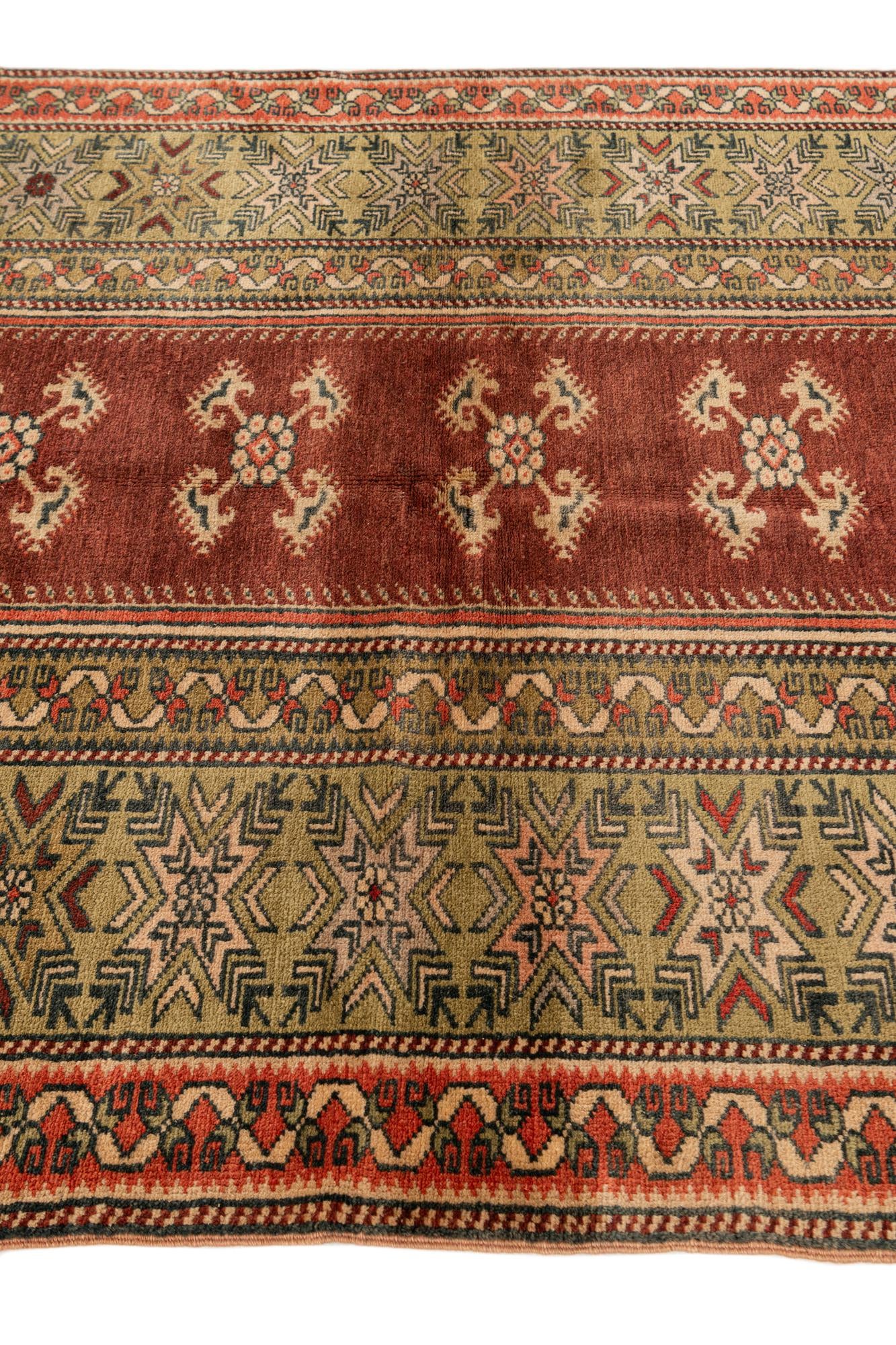 4' x 7' 4 Hand Knotted Kars Wool Rug