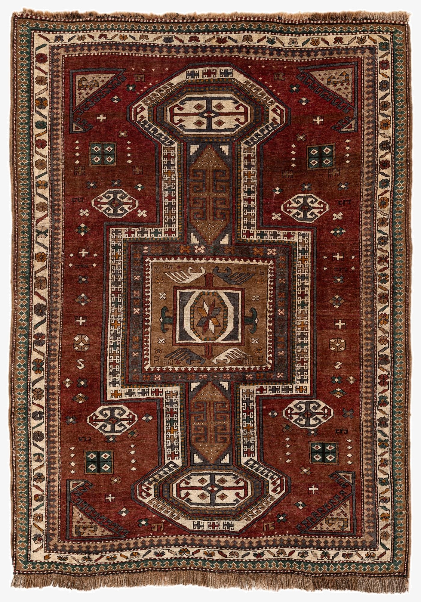 4' 4 x 6' 2  Hand Knotted Kars Wool Rug