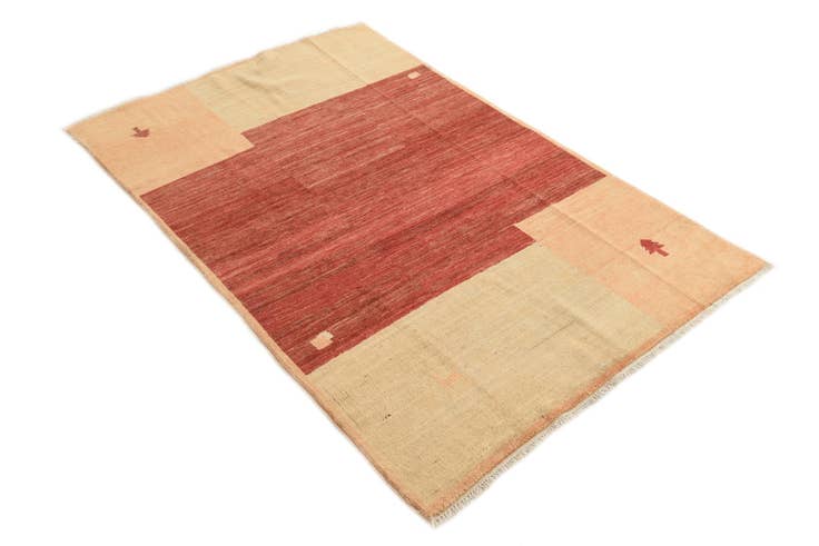 Detail image of 3' 9 x 5' 9 Hand Knotted Kashkuli Gabbeh Wool Rug
