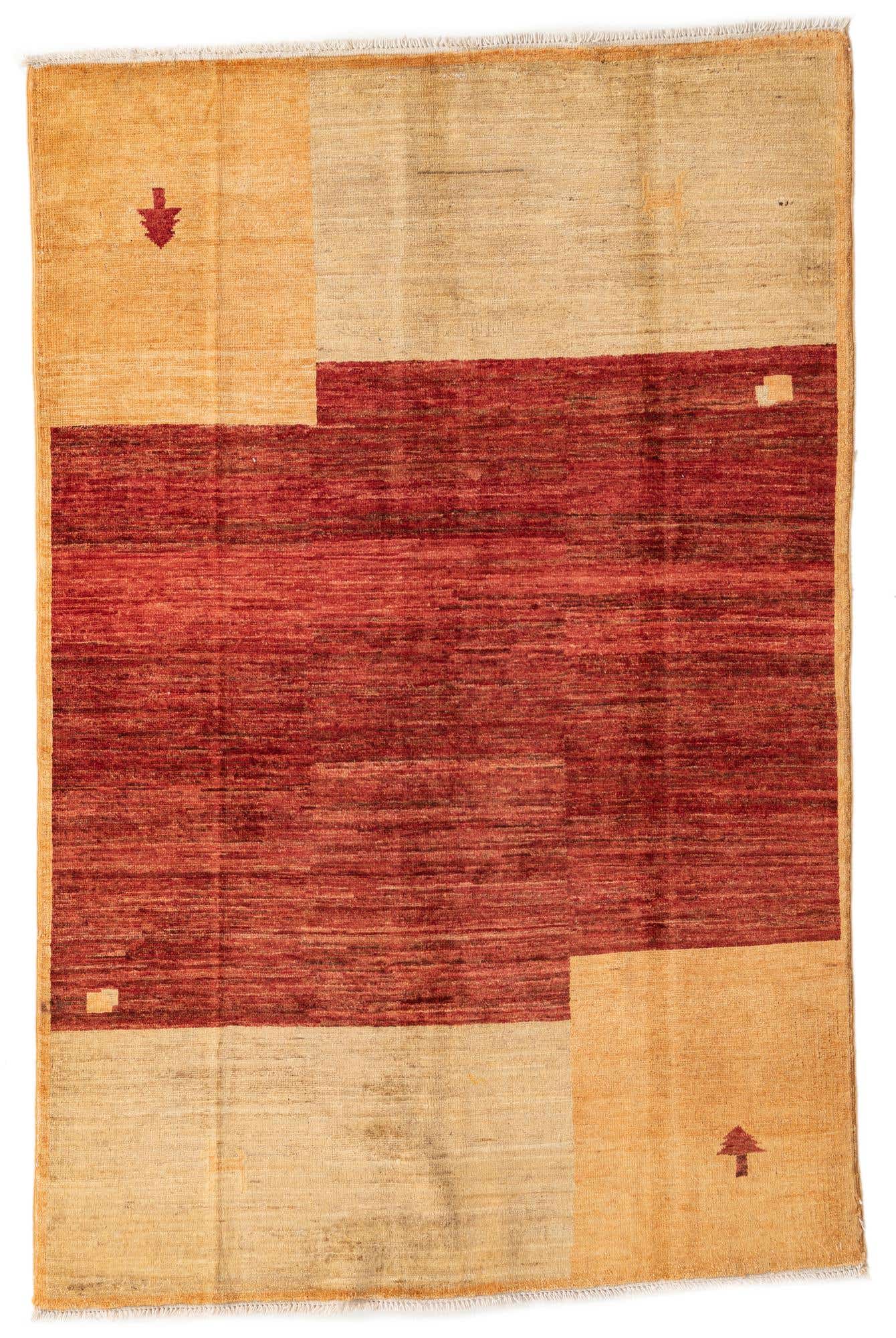 3' 9 x 5' 9 Hand Knotted Kashkuli Gabbeh Wool Rug