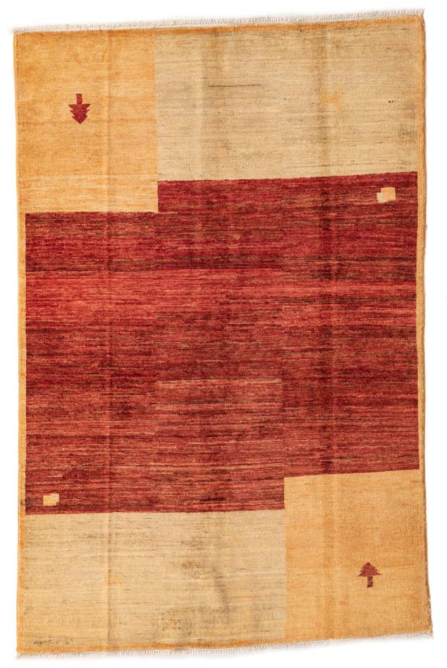 Detail image of 3' 9 x 5' 9 Hand Knotted Kashkuli Gabbeh Wool Rug