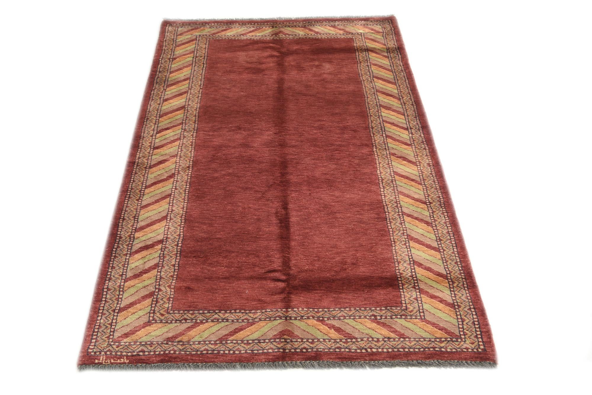 3' 3 x 5' 4 Hand Knotted Kashkuli Gabbeh Oriental Wool Rug