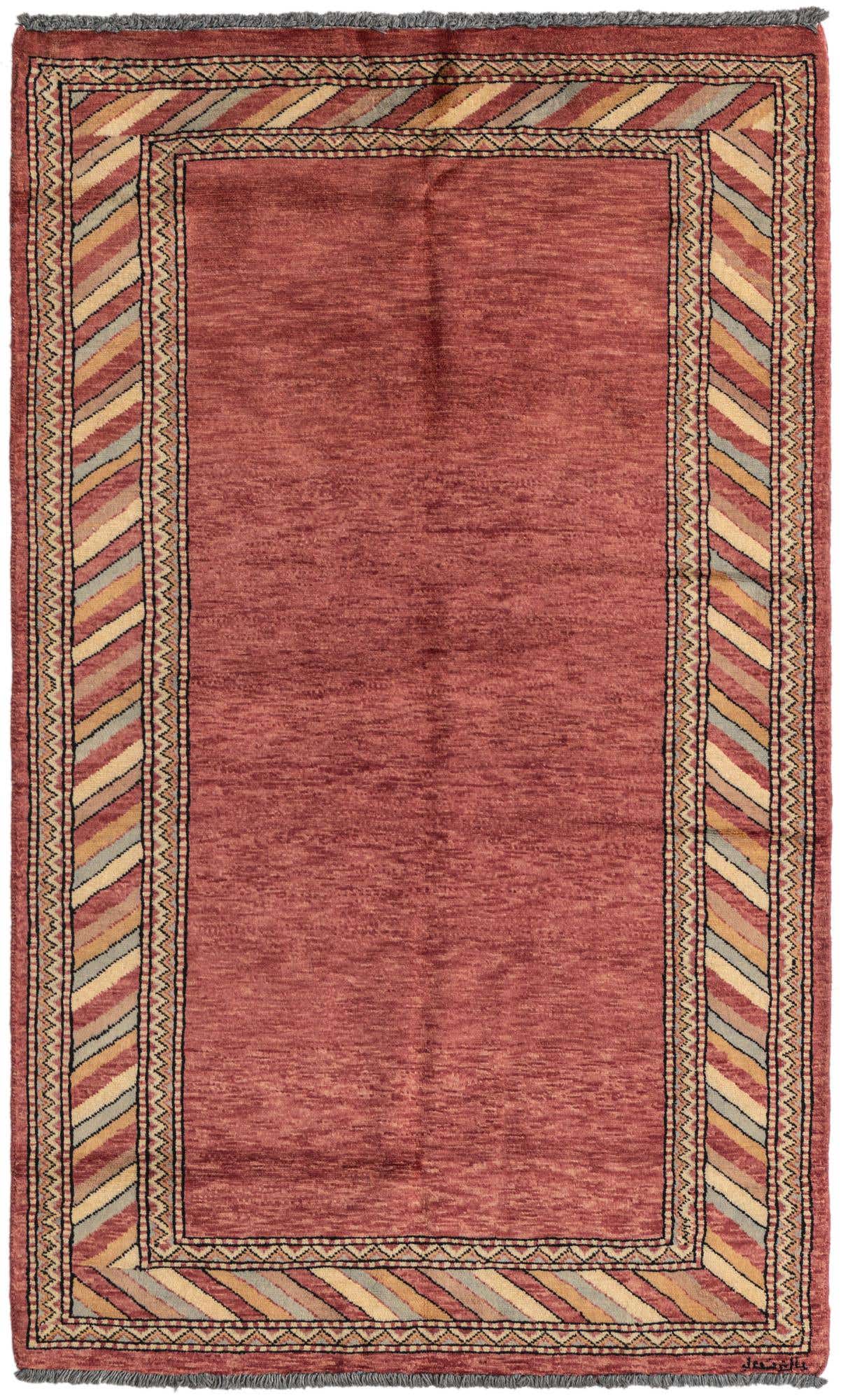 3' 2 x 5' 2 Hand Knotted Kashkuli Gabbeh Oriental Wool Rug