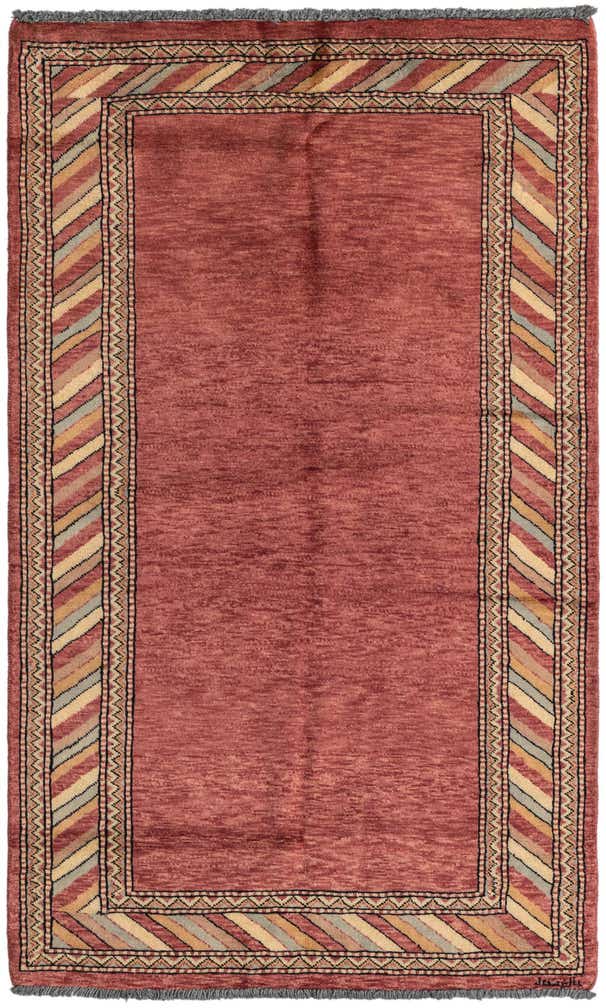 3' 2 x 5' 2 Hand Knotted Kashkuli Gabbeh Oriental Wool Rug