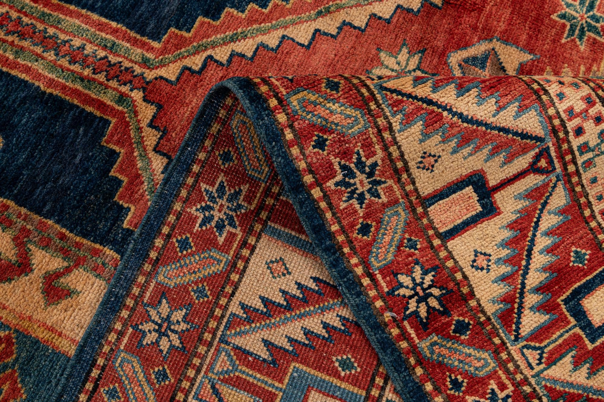 5' 8 x 8' 3 Hand Knotted Kazak Oriental Wool Rug