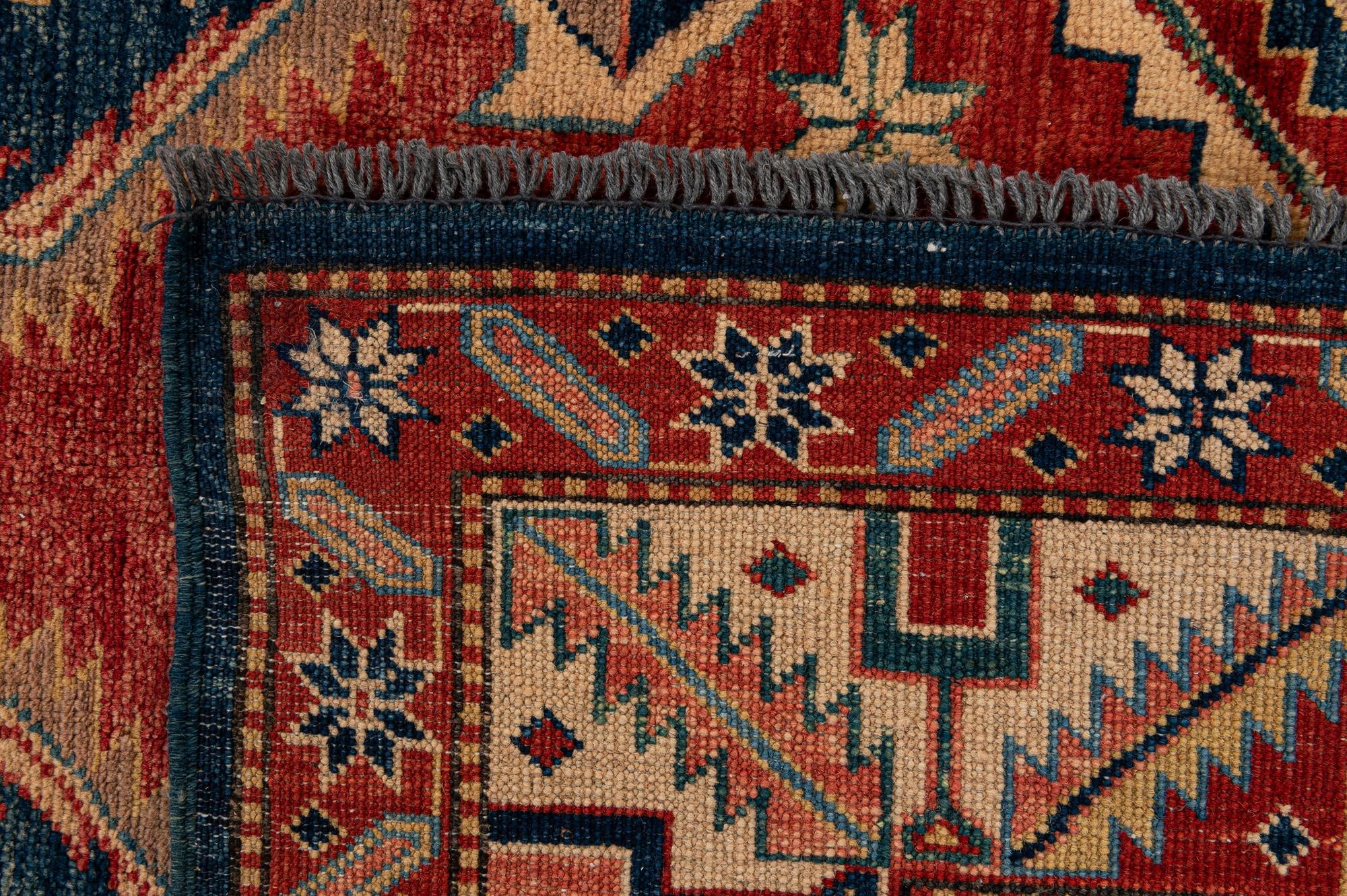 5' 8 x 8' 3 Hand Knotted Kazak Oriental Wool Rug
