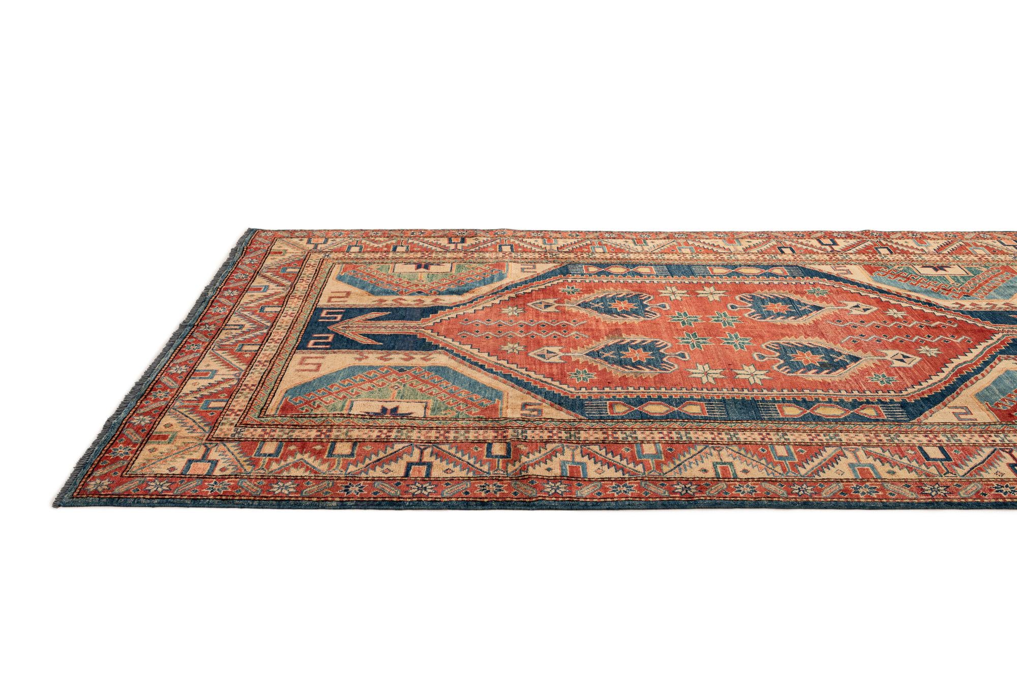 5' 8 x 8' 3 Hand Knotted Kazak Oriental Wool Rug