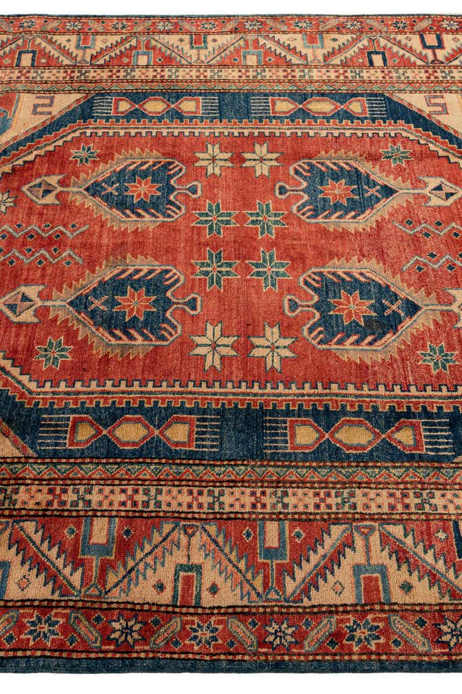 5' 8 x 8' 3 Hand Knotted Kazak Oriental Wool Rug