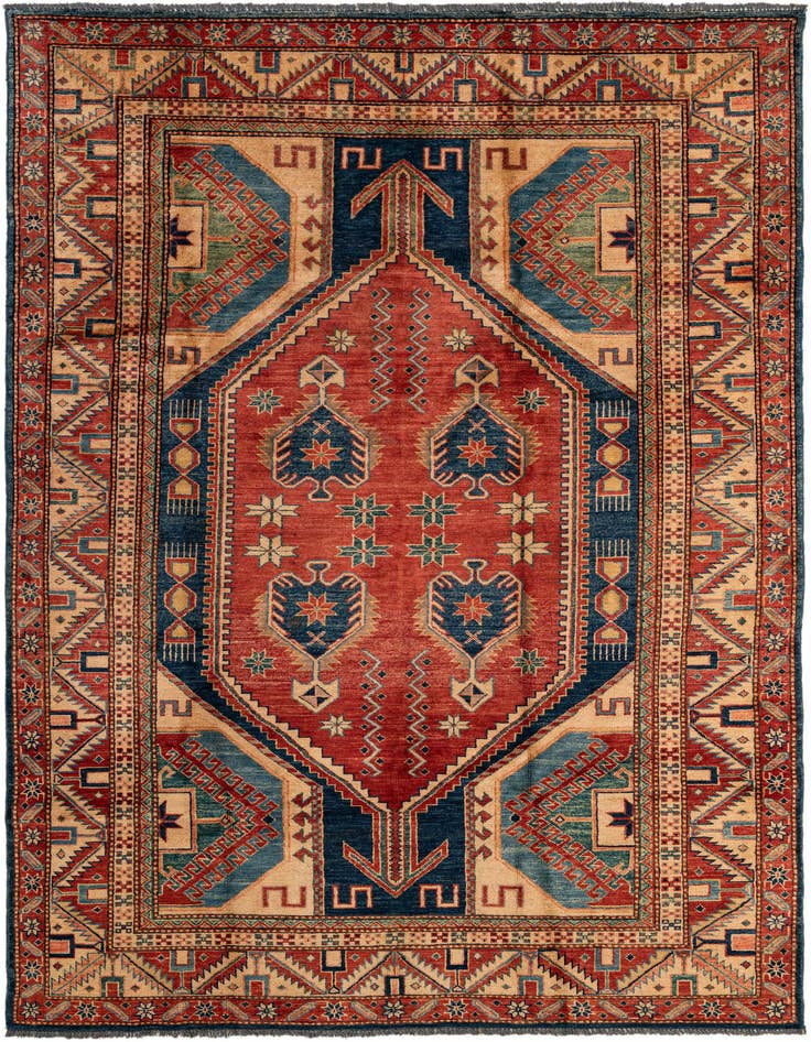 Detail image of 5' 8 x 8' 3 Hand Knotted Kazak Oriental Wool Rug