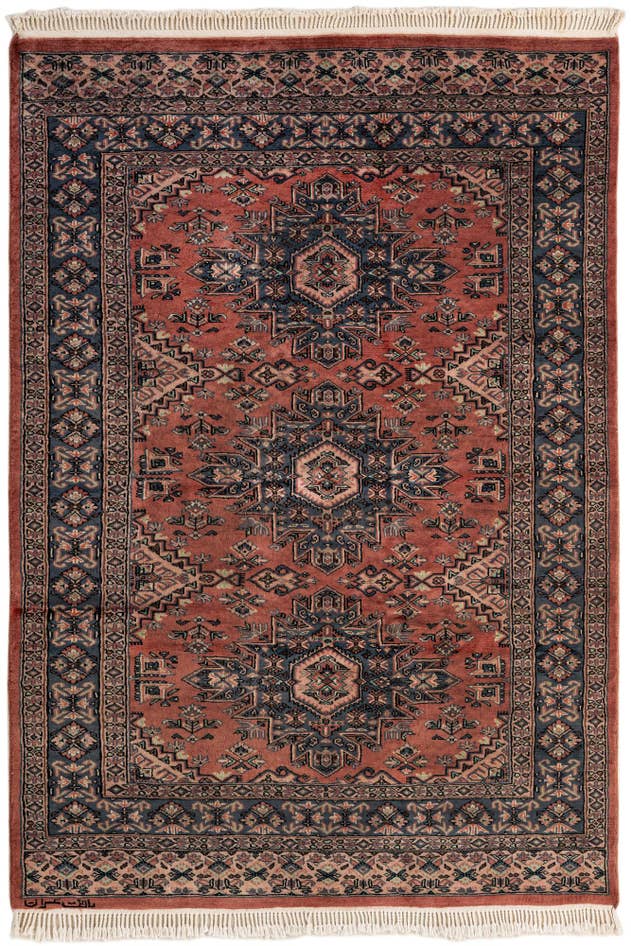 Detail image of 4' 2 x 6' 1 Hand Knotted Kazak Oriental Wool Rug
