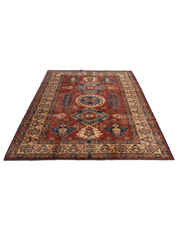 7' 2 x 10' 6 Hand Knotted Kazak Wool Rug
