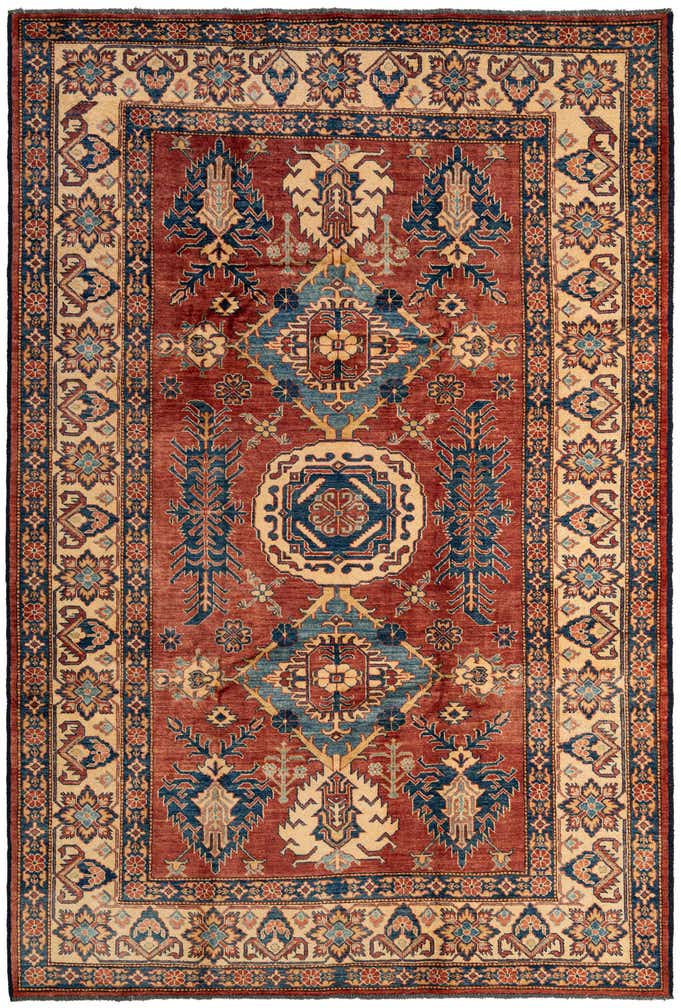 7' 2 x 10' 6 Hand Knotted Kazak Wool Rug