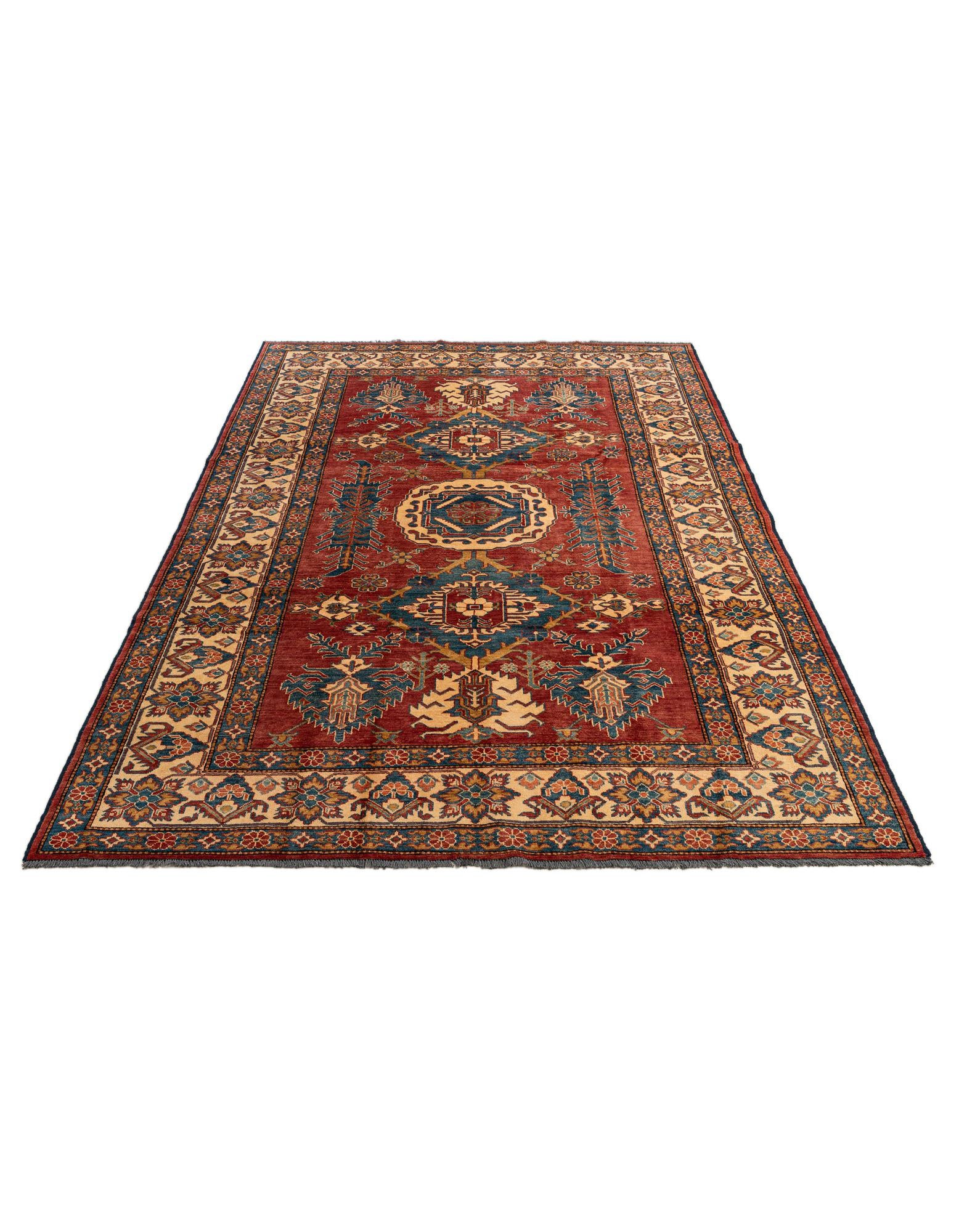 7' x 10' 7 Hand Knotted Kazak Wool Rug