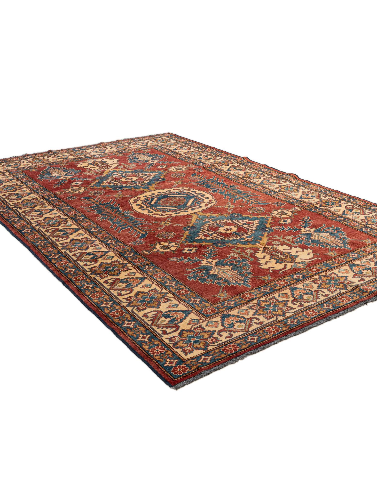 7' x 10' 7 Hand Knotted Kazak Wool Rug