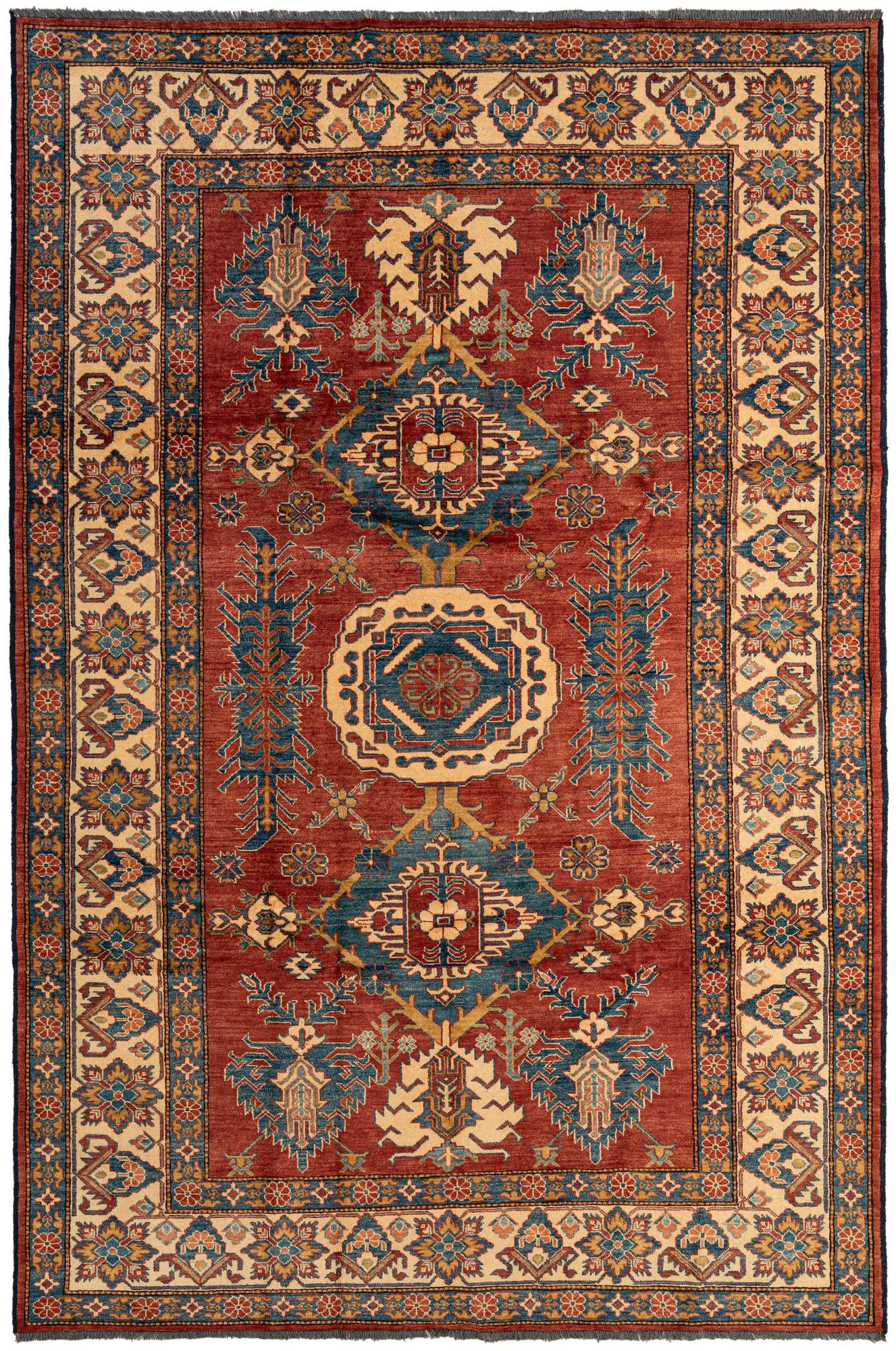 7' x 10' 7 Hand Knotted Kazak Wool Rug