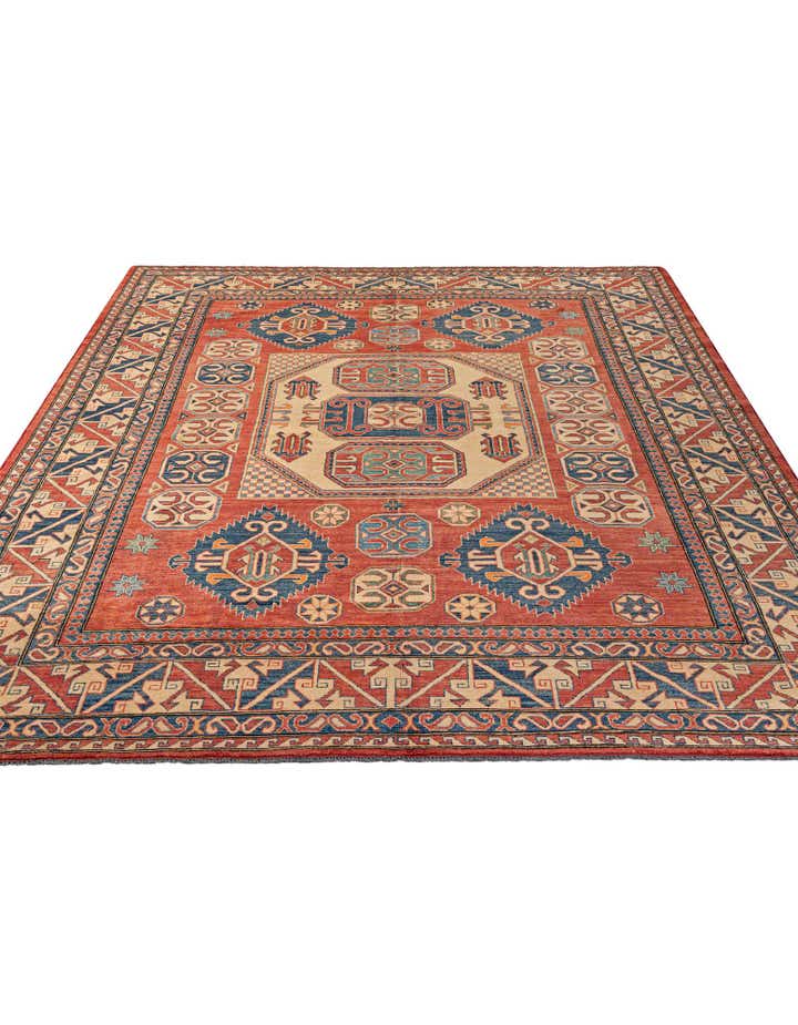 8' 11 x 12' 2 Hand Knotted Kazak Wool Rug