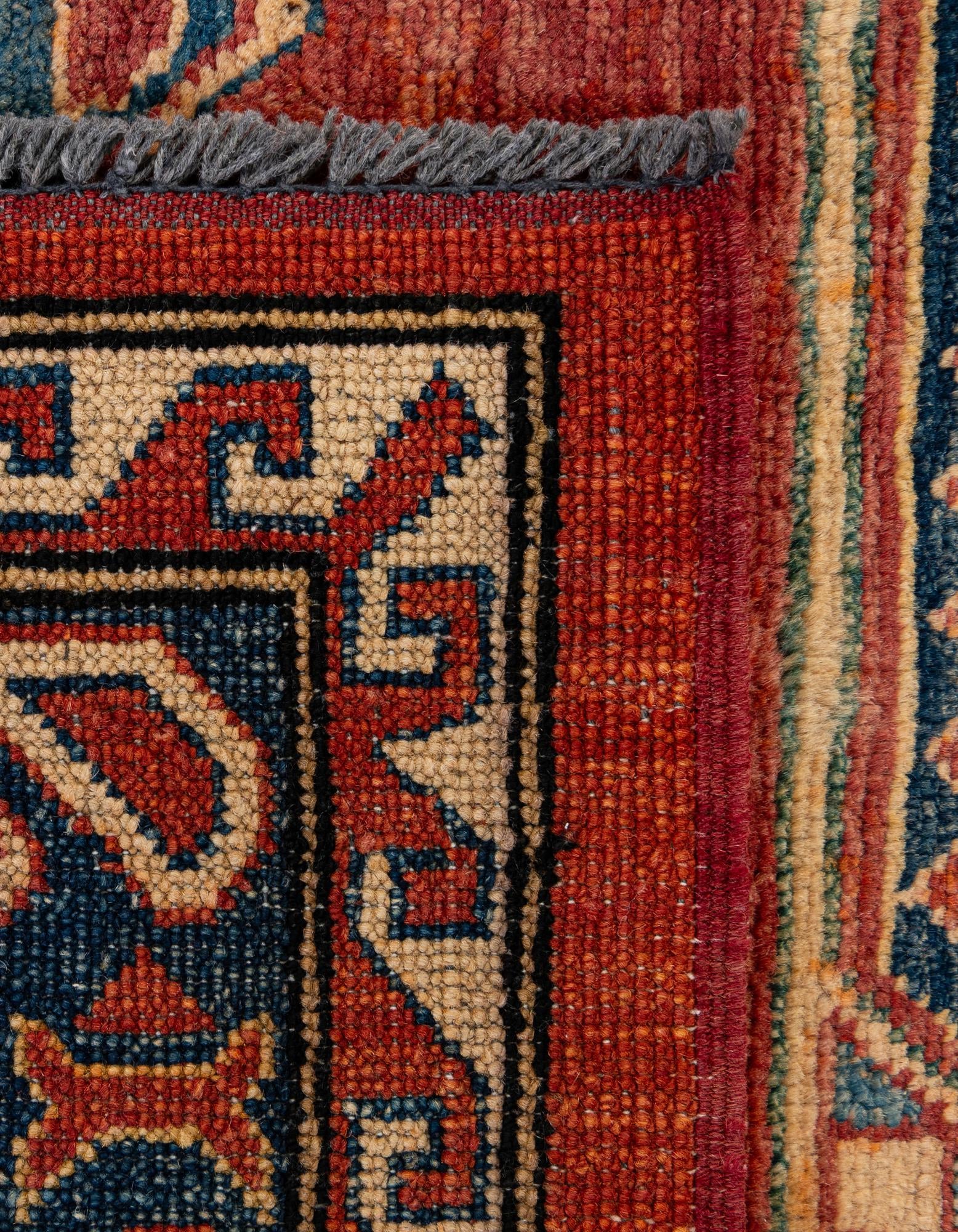 8' 11 x 12' 2 Hand Knotted Kazak Wool Rug