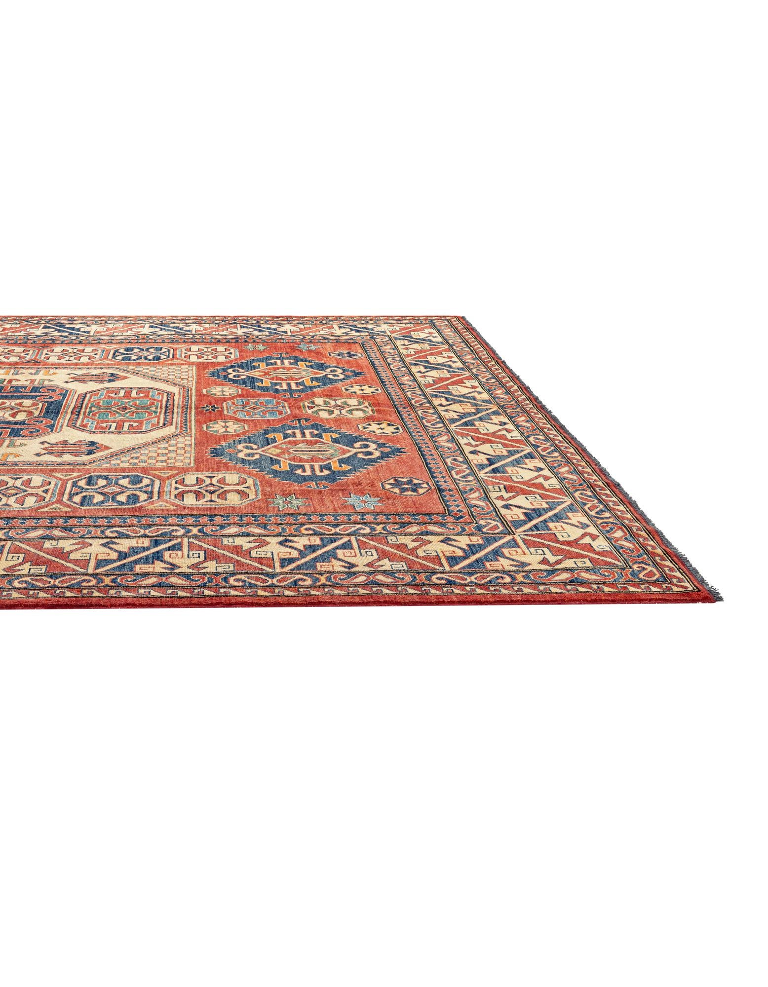 8' 11 x 12' 2 Hand Knotted Kazak Wool Rug